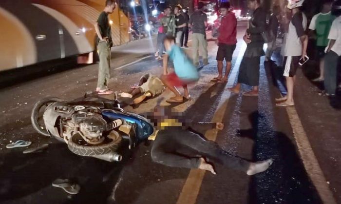 Kecelakaan Maut Adu Moncong di Pantura Tuban, Seorang Pengendara Motor Tewas Terkapar