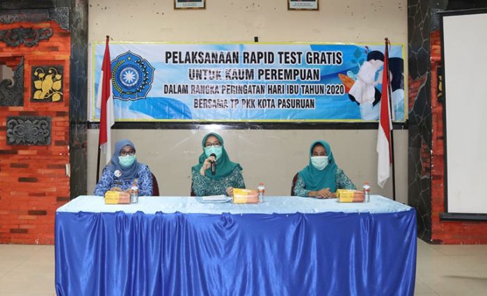 Sambut Hari Ibu, Puluhan Ibu-ibu PKK di Kota Pasuruan Antusias Ikut Rapid Test Gratis