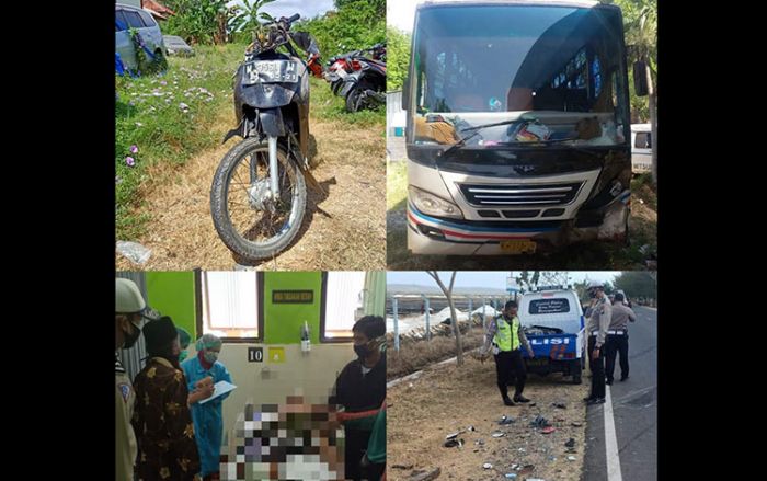 Bus vs Sepeda Motor di Sumenep, 1 Meninggal Dunia