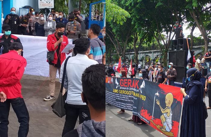 Tuntut Perombakan Jajaran Direksi, Puluhan Warga Demo Perumda Giri Tirta Gresik