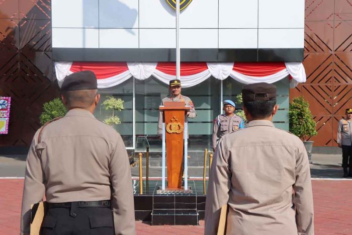 Apel Pertama Sejak Jabat Kapolres Ngawi, ini Pesan AKBP Argo Wiyono