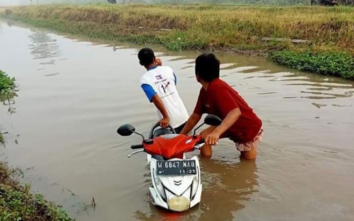 Motor Milik Korban Pencurian Nyemplung ke Sungai di Sidoarjo