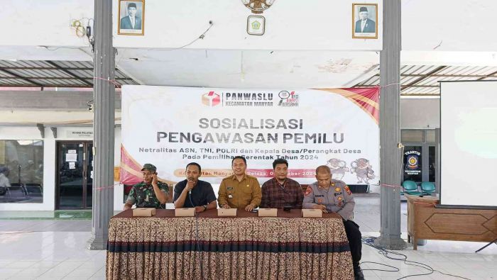 Panwascam Manyar Sosialisasi Netralitas ASN, TNI, Polri dan Kades di Pilkada Gresik 2024