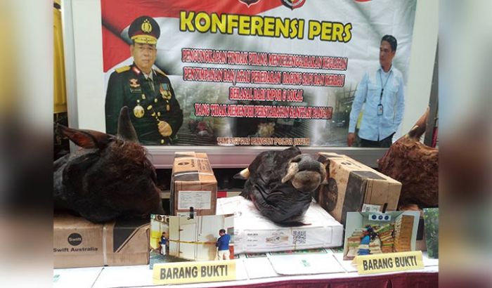 Polda Jatim Gagalkan Distribusi Daging Impor Ilegal dan Tak Sesuai Dengan Sanitasi Pangan