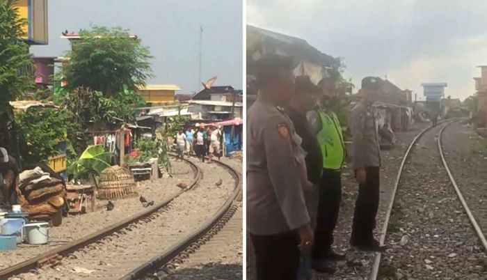 Polsek Simokerto Sisir Judi Merpati dan Dadu di Rel Kereta Api Kapasari Gunung