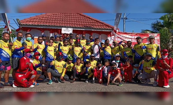 Sambut HUT ke-75 Kemerdekaan RI, Warga Perumahan Lavender Gelar Gowes dan Senam Bersama