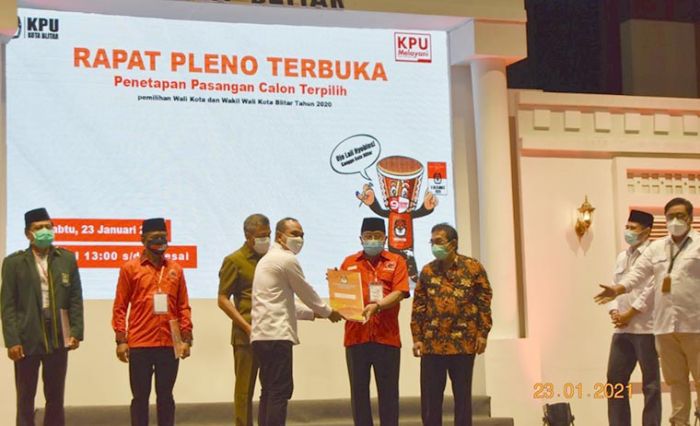 KPU Kota Blitar Tetapkan Calon Petahana Sebagai Pemenang Pilwali Blitar 2020