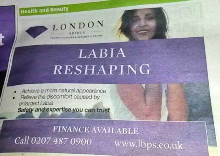 Di London, Muncul Kegemaran Desain Vagina