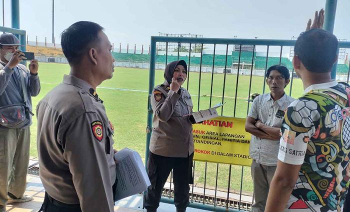 Ditpamobvit Polda Jatim Tinjau Stadion Gelora Bangkalan