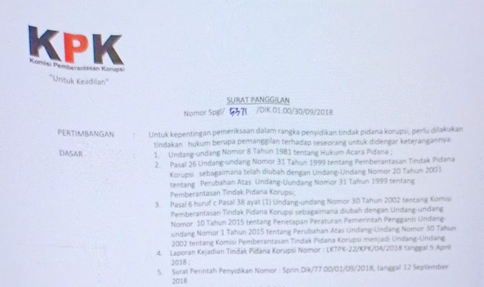 ​Diduga Palsu, Surat Panggilan KPK kepada Sejumlah Pejabat Pemkab Blitar Bikin Heboh