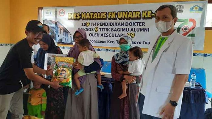 Tekan Angka Stunting di Tuban, Alumni FK Unair 99 Bagikan Paket Makanan Tambahan Bagi Balita