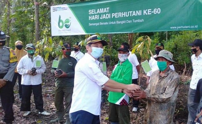 Sambut HUT ke-60 Perum Perhutani, KPH Kediri Gelar Aksi Tanam Bersama dan Berbagi Bibit Gratis