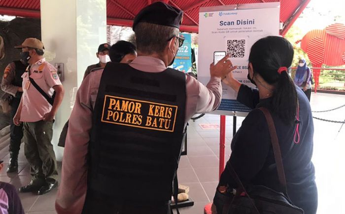 Gelar Patroli Prokes, Tim Pamor Keris Polres Batu Sasar Sejumlah Tempat ini