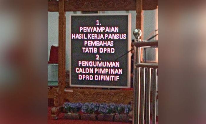 DPRD Pacitan Gelar Paripurna Pengumuman Pimpinan Defitif dan Penyampaian Hasil Kerja Pansus Tatib