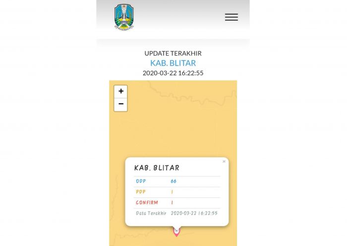 UPDATE: Satu Warga Kabupaten Blitar Positif Corona