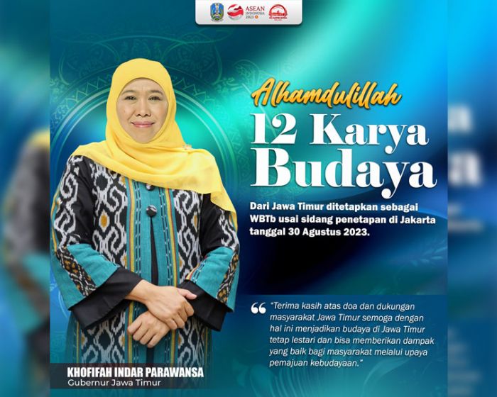 12 Karya Budaya Jatim Resmi Jadi WBTb Nasional, Gubernur Khofifah Bilang Begini