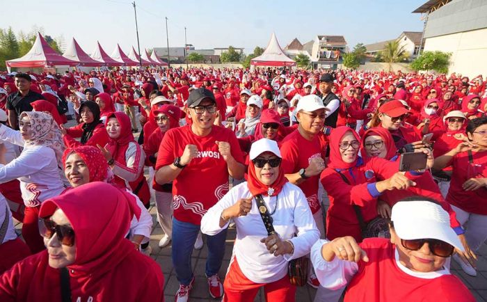 Kampanyekan Hidup Sehat, Pj Wali Kota Mojokerto Ikuti Senam Merah-Putih