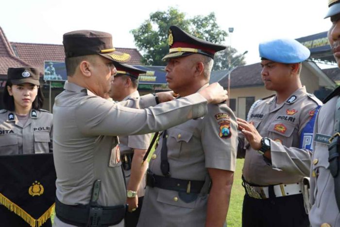 Kapolres Mojokerto Kota Pimpin Sertijab 3 Pejabat Utama