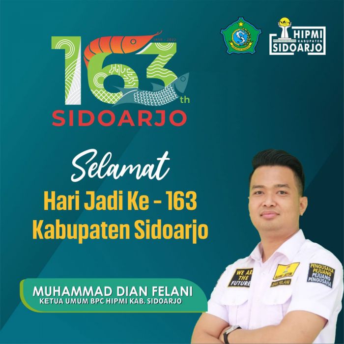 BPC Hipmi Kabupaten Sidoarjo Mengucapkan Selamat Hari Jadi ke-163 Kabupaten Sidoarjo