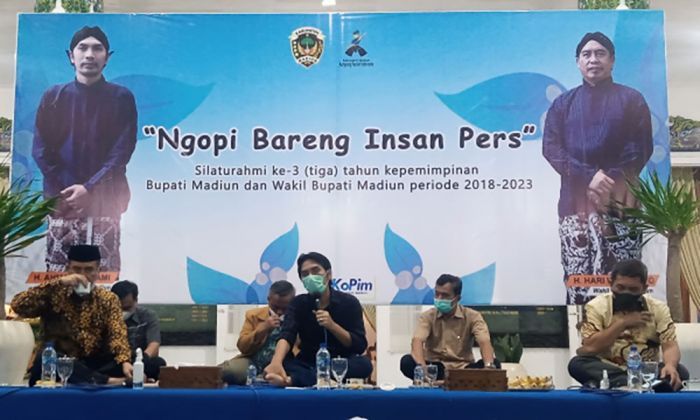 Gali Inspirasi dan Masukan, Bupati dan Wabup Madiun Ngopi Bareng Awak Media