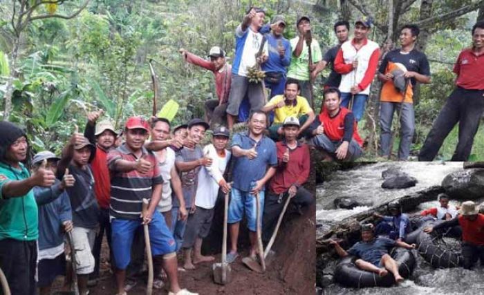 Buka Akses Wisata Arung Jeram di Wagir Kidul, Pokdarwis Ponorogo Kerja Bakti