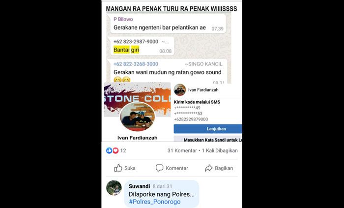 Viral di Medsos, Percakapan "Bantai Giri" yang Diduga Ditujukan ke Bupati Ponorogo