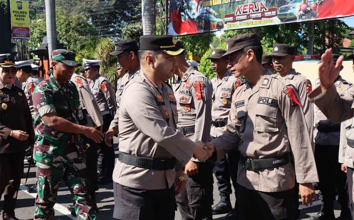 Persiapan Nataru, Polres Kediri Kota Apel Gelar Pasukan Operasi Lilin Semeru 2023