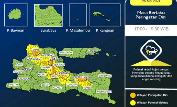 BMKG: Sebagian Wilayah Jatim Bakal Diguyur Hujan Lokal hingga Sore Hari ini