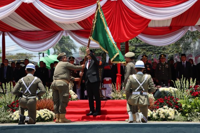 Usung Sigap Pilkada Damai, Kirab Pataka Jer Basuki Mawa Beya Tiba di Kota Batu