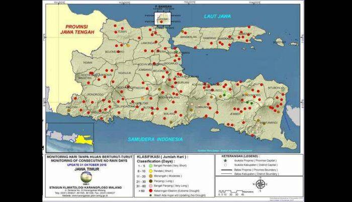 Cerme Bondowoso jadi Daerah Paling Lama tanpa Hujan di Jawa Timur