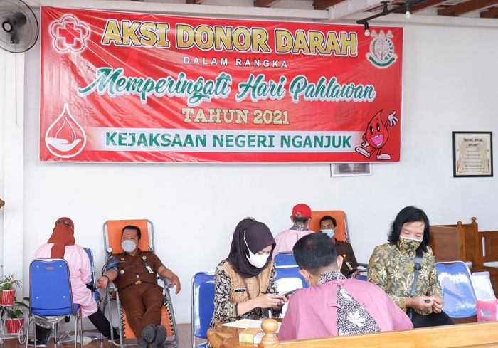 Peringati Hari Pahlawan, Kejari Nganjuk Gelar Donor Darah