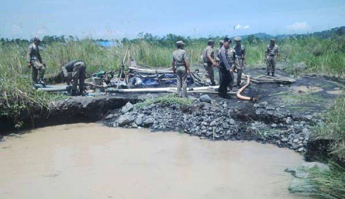 Operasi Gabungan Tambang Ilegal Lumajang, Aparat Sita Peralatan 