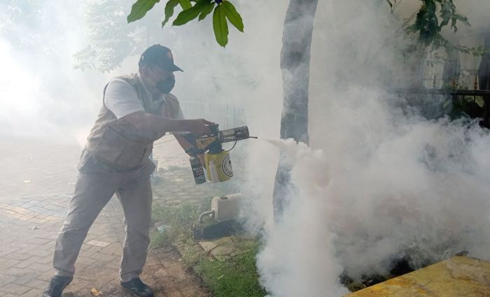 Kasus DBD di Sidoarjo Meningkat, BHS Peduli Gelar Fogging di Desa Ngampelsari