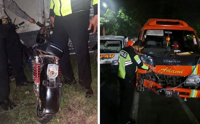 Masuk Jalur Arah Berlawanan, Mobil Elf di Sidoarjo Tabrak Motor, Pengendara ​Meninggal di Tempat