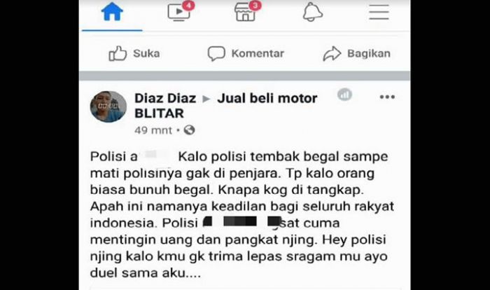 Akun Facebook Hina Polisi Gunakan Identitas Orang Lain, Pelaku Kini Diamankan Polisi