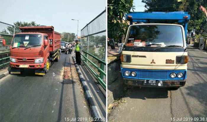 Kakek Tewas Terlindas Truk di Flyover Jalan Raya Wates Sidoarjo