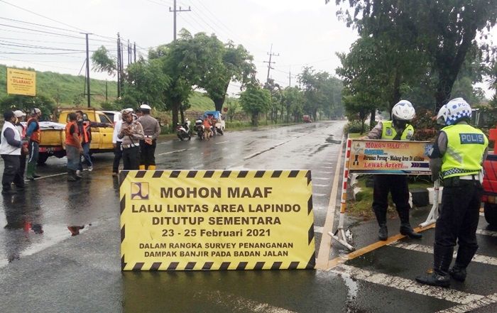 ​Ada Perbaikan, Jalan Raya Porong Ditutup Tiga Hari, Arus Lalin Dialihkan ke Arteri