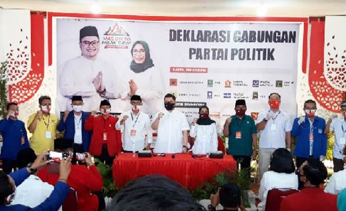 Gabungan 9 Parpol Deklarasi Dukung Dhito-Dewi di Pilbup Kediri