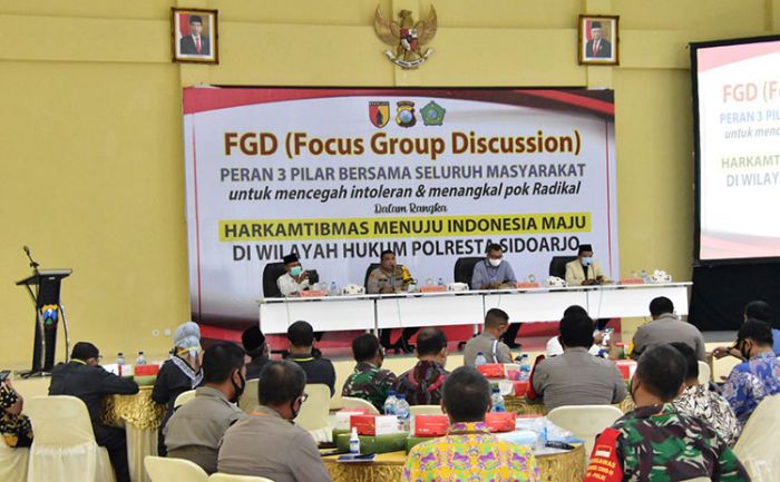 Tangkal Bahaya Intoleran dan Radikalisme, Tiga Pilar dan Masyarakat Sidoarjo Gelar FGD