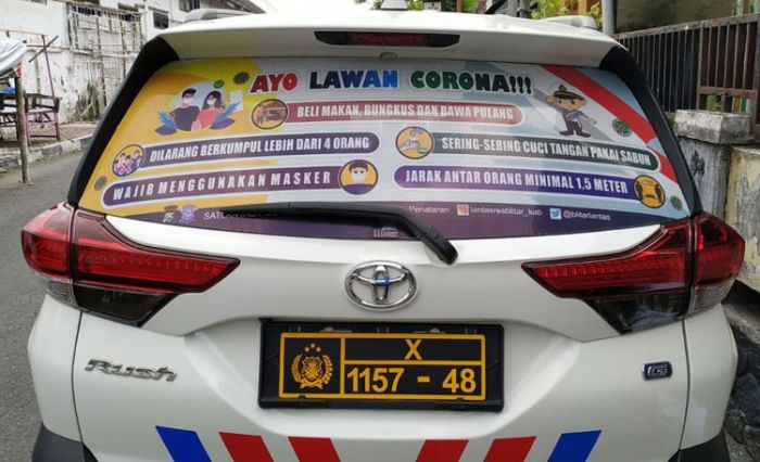 Polisi di Blitar Gunakan Berbagai Cara Cegah Penyebaran Corona, Manfaatkan Mobdin untuk Sosialisasi