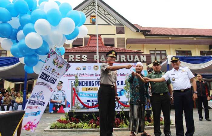 Deklarasikan Pahlawan Keselamatan Berlalulintas, Polres Pasuruan Launching Program SOL