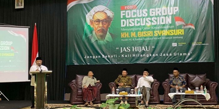 Suasana FGD menyongsong gelar kepahlawanan KH. Bisri Syansuri.