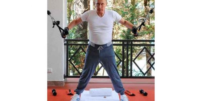 Presiden Rusia Vladimir Putin saat olah raga di fitness centre. Foto: Ist